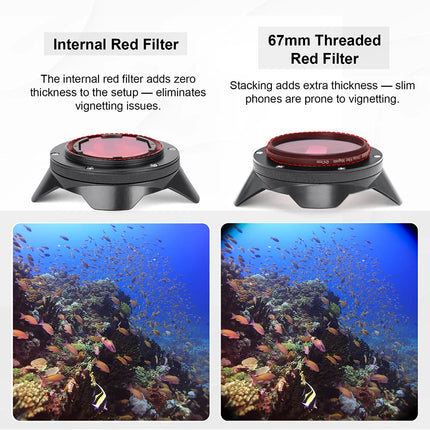 Internal Red Filter for Wide angle convesion lens