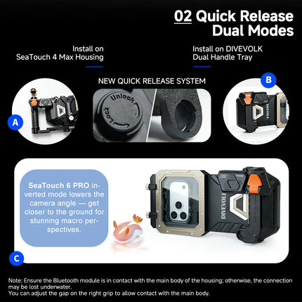 Underwater External Shutter for both 4 Max and 6 Pro