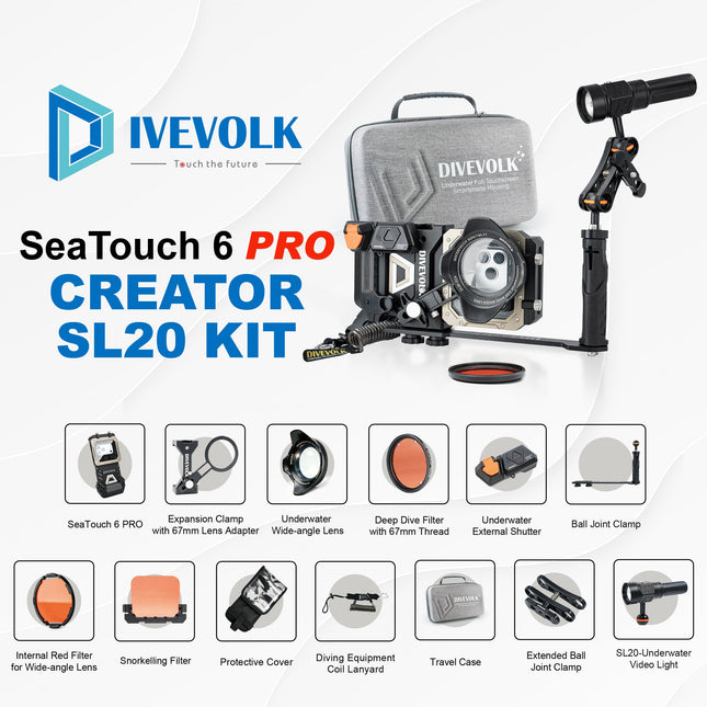 SeaTouch 6 Pro Creator Kit + SL20 underwater video light