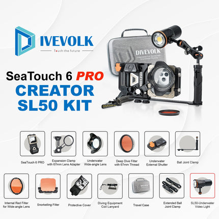 SeaTouch 6 Pro Creator Kit + SL50 underwater video light