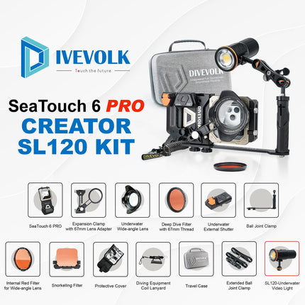 SeaTouch 6 Pro Creator Kit + SL120 underwater video light